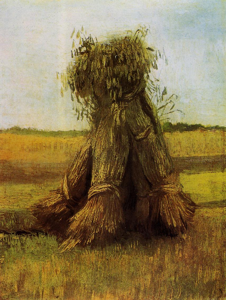Картина Ван Гога Пшеничные снопы на поле 1885